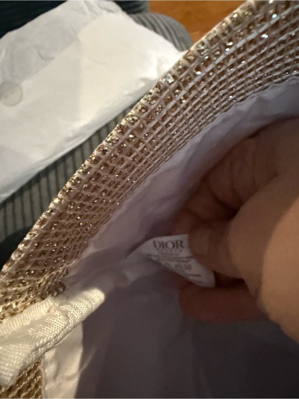 Dior Gold Crystal-Effect Mini Tote - Picture 4 of 8
